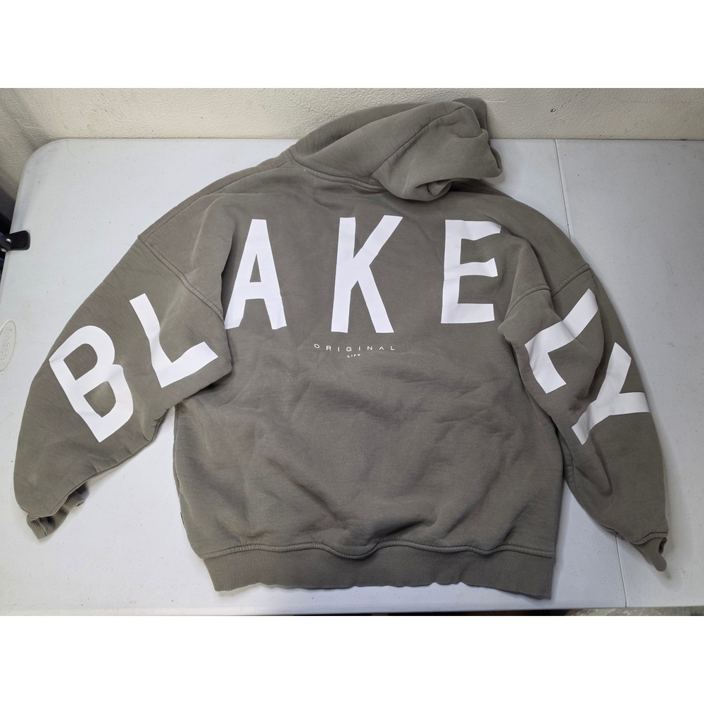Blakely London Original Life Oversized Graphic Hoodie Olive Green Large